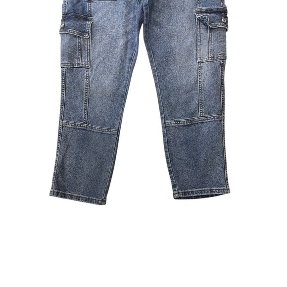 KanCan Womens Blue Denim Cargo Jeans W13/30 With Multiple Pockets & Relaxed Fit - Picture 4 of 10